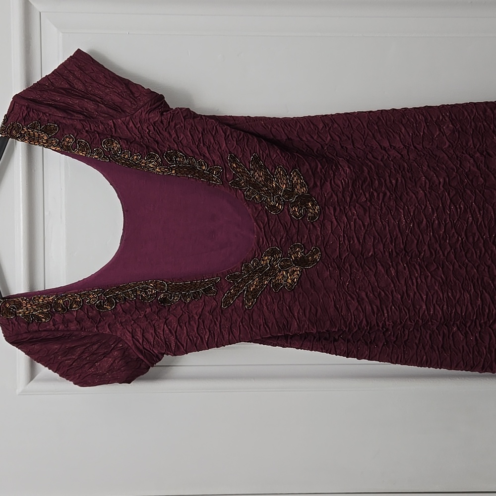 Elegant Burgundy Texture Dress P2p 18